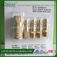 1/4NPT five-piece set Amerian Quick coupling and Brass fitting plug